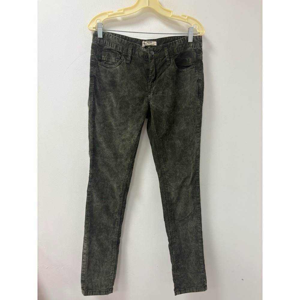 Free People Corduroy Taper Leg Pants Olive Green Sz 29